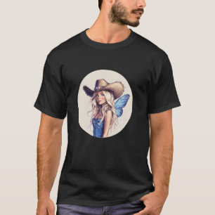 Lustige Fee mit Cowboyhut-Kostüm für Erwachsene un T-Shirt