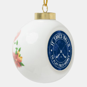 Lustige Feld-Hockey-Feiertags-Verzierung Keramik Kugel-Ornament