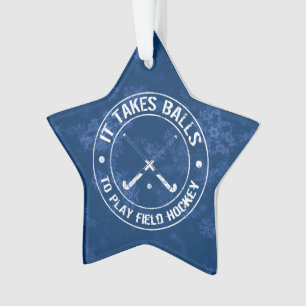 Lustige Feld-Hockey-Feiertags-Verzierung Ornament