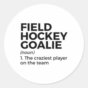 Lustige Feldhockey-Torhüter-Definition Männer Frau Runder Aufkleber