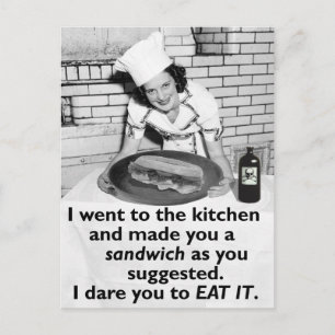 Lustige Feministin Mach mir ein Sandwich Postkarte