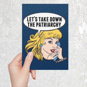 Lustige feministische Pop-Art Anti-Patriarchat-Zit