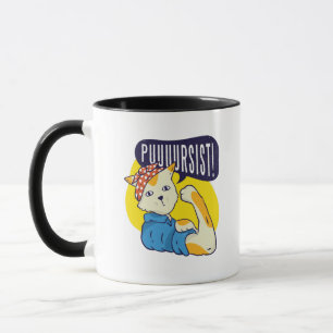 Lustige Feministische Rose Riveter KATZE WIDERSTEH Tasse