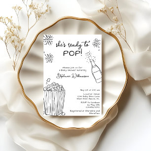 Lustige Fertige Zum Platzen Popcorn Champagner Bab Einladung
