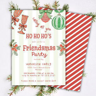 Lustige Festliche Friendsmas-Weihnachtsfeier Strei Einladung