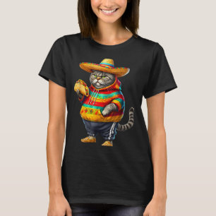 Lustige fette Katze cinco de mayo fettes Kätzchen T-Shirt