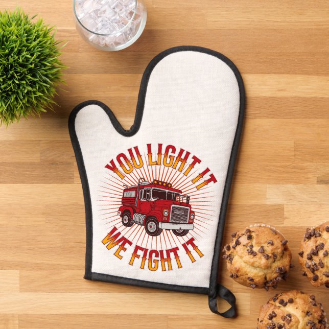 Lustige Feuerwache Küche Ofenhandschuh (Oben unten)