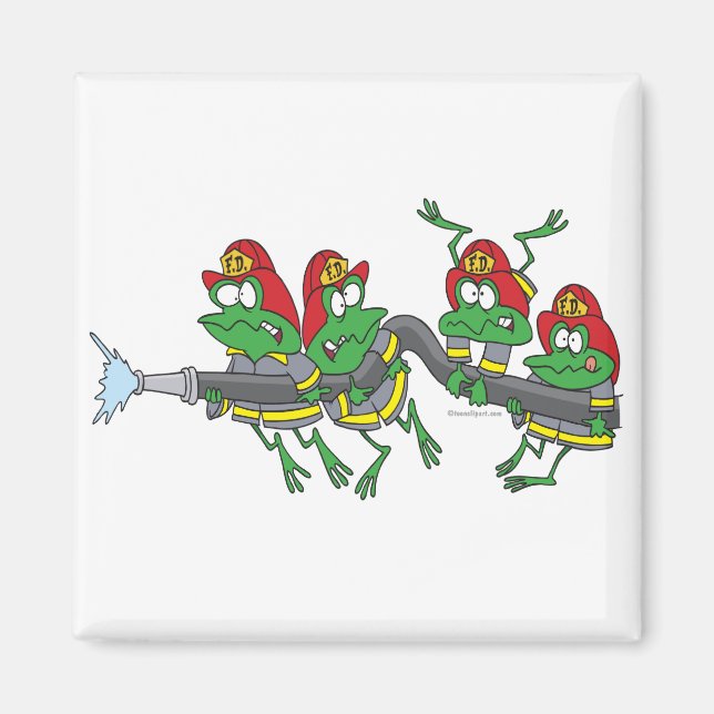 lustige Feuerwehrmann-Frosch-Frösche Magnet (Vorne)