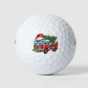 Lustige Feuerwehrmann Santa Hut Weihnachtsbaum Lic Golfball