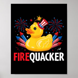 Lustige Feuerwerk Ente 4. Juli Poster