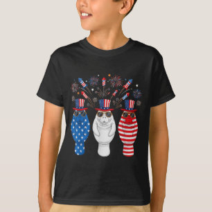 Lustige Feuerwerk Mana Amerikanische USA-Flagge 4. T-Shirt