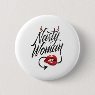 Lustige fiese Frau Button