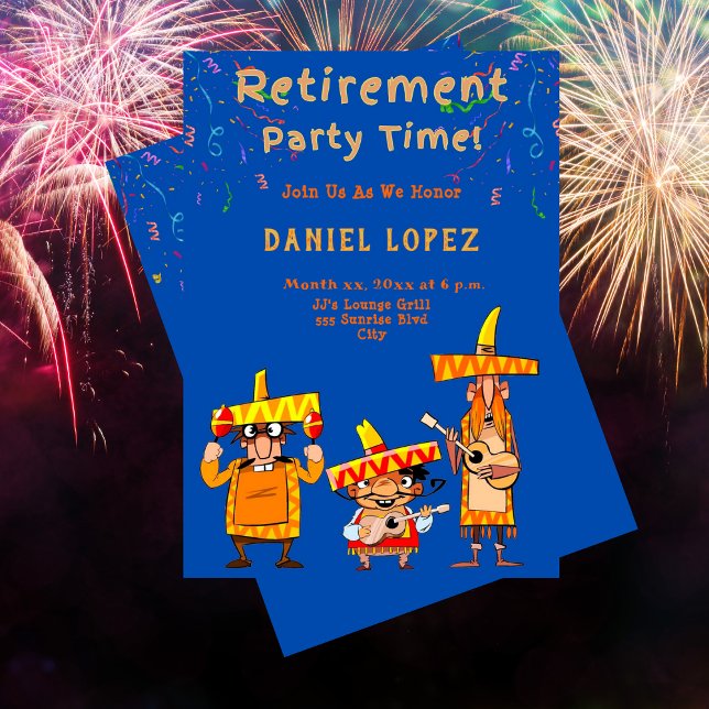 Lustige Fiesta-Ruhestandsfeier-Einladung Einladung (Funny Retirement Party Invitation Fiesta)