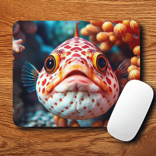 Lustige Fische und Korallen Nahaufnahme Mousepad