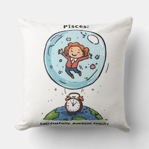 Lustige Fische vermeiden erfolgreich die Realität Kissen
