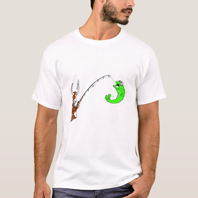 Lustige fischent T-Shirt (Vorderseite)