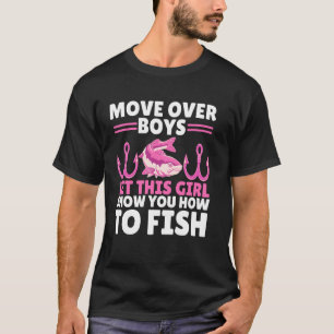 Lustige Fischerei-Kunst für Mädchen Frauen Angler- T-Shirt