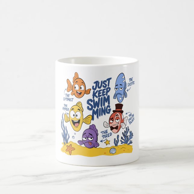 Lustige Fischfiguren Kaffeetasse (Mittel)