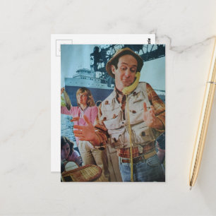 Lustige Fischgeschichten surreale Collage-Kunst Postkarte