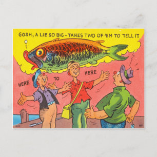 Lustige Fischpostkarte Fischer Angeln Cartoon Postkarte