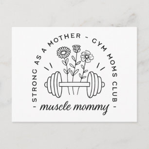 Lustige Fitness-Mama Muskel-Mami Mutter Postkarte