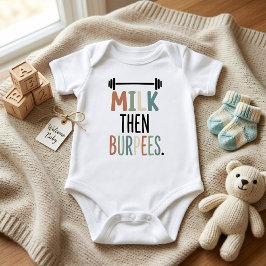 Lustige Fitness Milch Dann Burpees Workout Baby Strampler