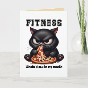 Lustige Fitness Schwarze Katzen Pizza Karte