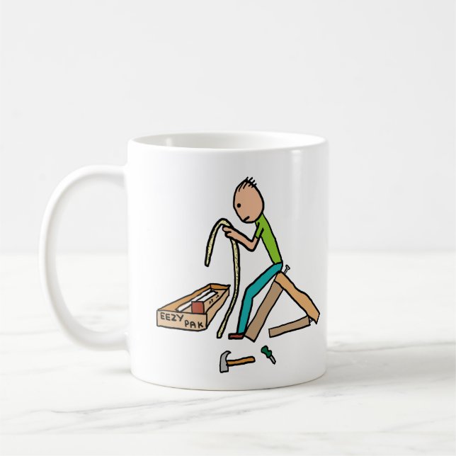 Lustige Flachverpackung Selbstmontage Kaffeetasse (Links)