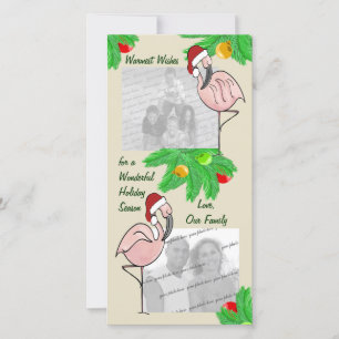Lustige Flamingo-Fotogrußkarte Feiertagskarte