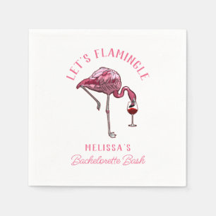 Lustige Flamingo Junggesellinnen-Abschiedswocheend Serviette