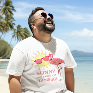 Lustige Flamingo-Strand-Wettervorhersage T-Shirt