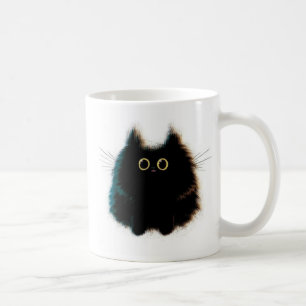 Lustige flaumige Katze auf Kaffee-Tasse Kaffeetasse