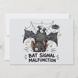 Lustige Fledermaus-Signal-Störung Halloween Einladung