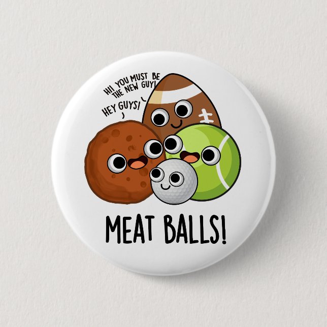 Lustige Fleischbällchen-Witze  Button (Vorderseite)