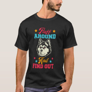 Lustige Fluff Alaskan Malamute Husky Hundegesicht T-Shirt