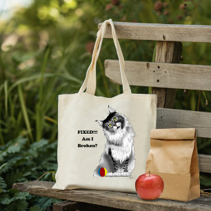 Lustige Fluffige Maine Coon Katze Grüner Humor Tragetasche
