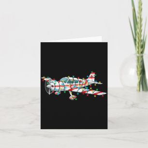 Lustige Flugzeug-Weihnachtsgrafik-Lichter Liebhabe Karte