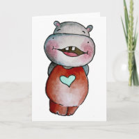 Lustige Flusspferd-Gruß-Karte