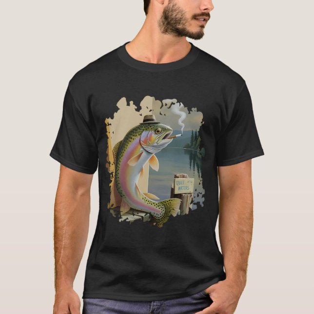 Lustige Forelle mit Hut T-Shirt (Vorderseite)