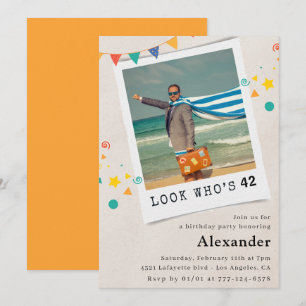 Lustige Foto-Einladungen zum 42. Geburtstag für Mä Einladung