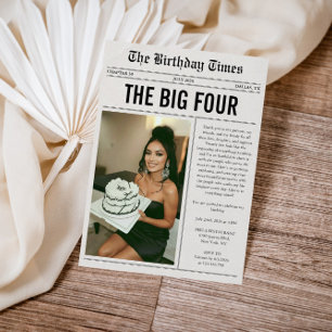 Lustige Foto-Zeitung 40. Geburtstag Einladung