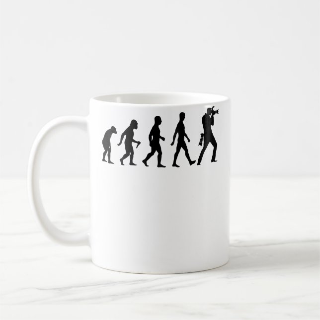 Lustige Fotografie - Evolution des Fotografen Kaffeetasse (Links)
