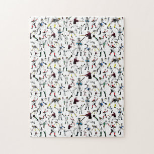 Lustige Fotoillustration von Vintage-Baseballspiel Puzzle