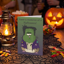 Lustige Frankenstein-Hamster-Halloween-Grußkarte Karte