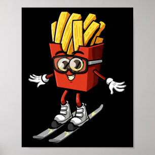 Lustige französische Fritte Ski Kartoffel Pommes S Poster