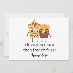 Lustige französische Pommes Ich liebe dich Namen a Ankündigung