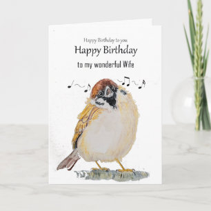 Lustige Frau Alles Gute zum Geburtstag Spatz Vogel Karte