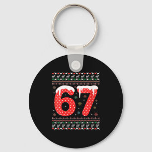 Lustige Frauen 67 Meme Weihnachten Pjs Six Seven G Schlüsselanhänger