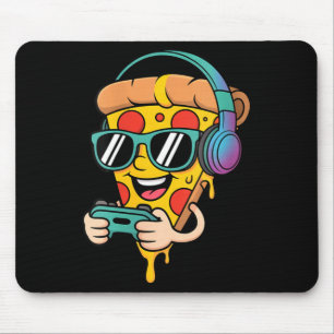 Lustige Frauen Gamer Pizza Essen Videospiel Männer Mousepad