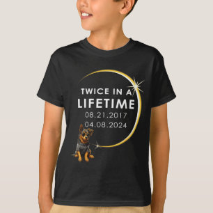 Lustige Frauen Hund Totale Sonnenfinsternis Zweima T-Shirt